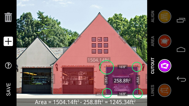 Spike's built-in laser rangefinder works with the camera in a smartphone or tablet to record and analyze the dimensions of any scene.